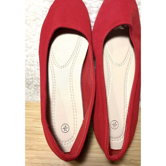 ALTOCIS Low Block Chunky Heel Pumps Round Toe Platform Red Women’s Size 10 - Picture 5 of 6